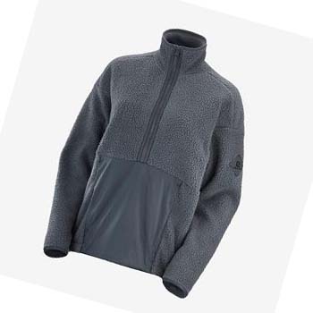 Salomon SNOWSHELTER TEDDY Kadın Kapüşonlu Sweatshirt Siyah | TR 2508AHK